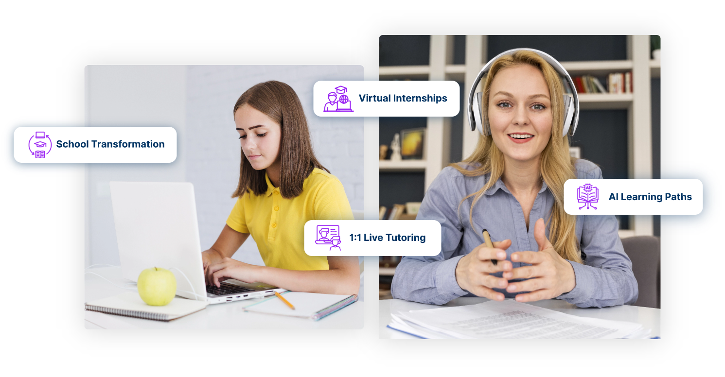 Students and educators in a virtual learning environment