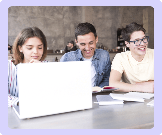 Students collaborating on a project